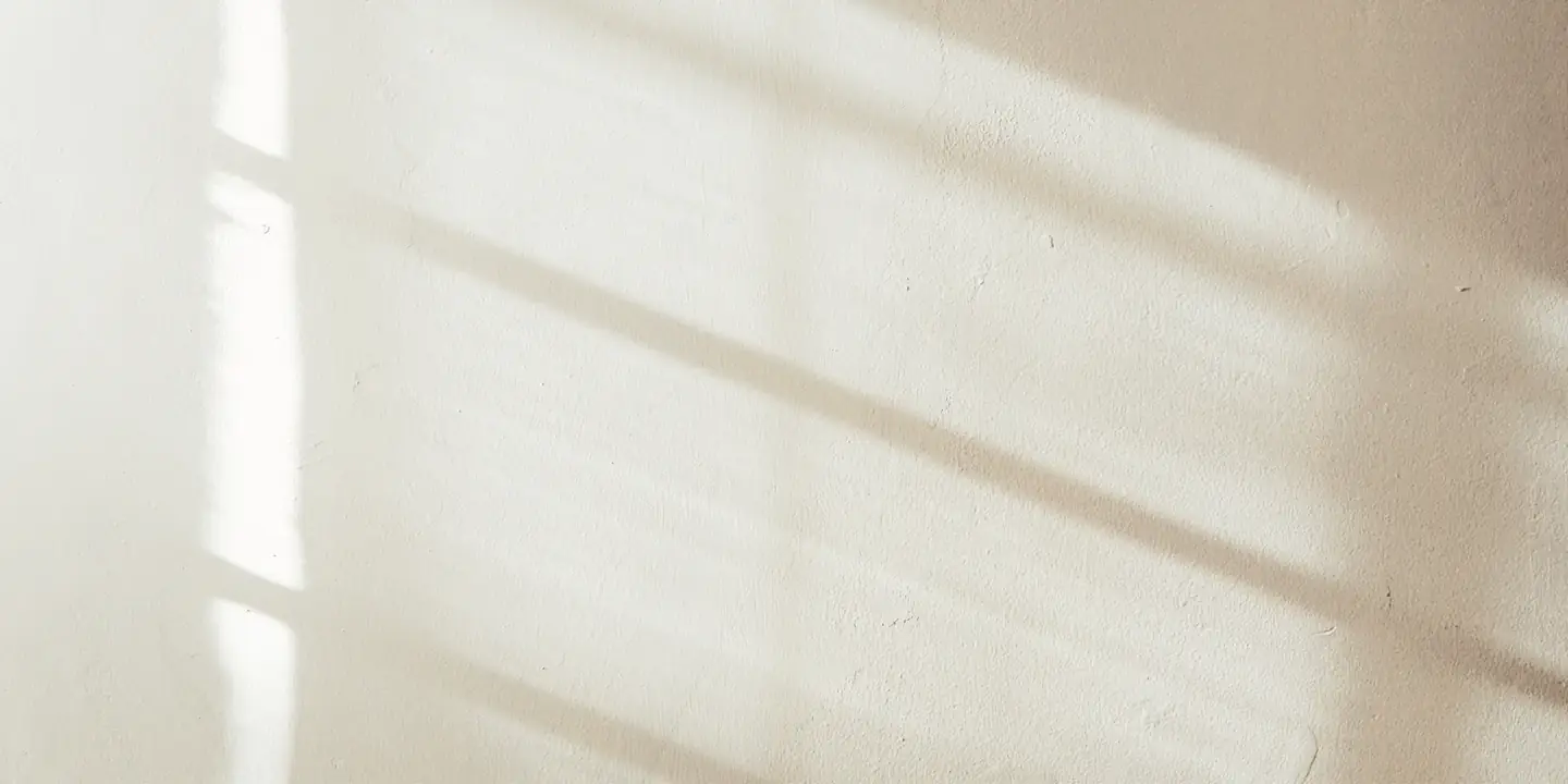 Soft morning daylight and window shadows falling across a pale cream wall